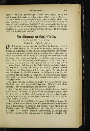 Zur Sicherung der Schuldisziplin