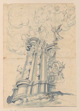 Altar für einen Heiligen, Entwurf für eine Deckenmalerei