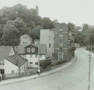 Dresden-Loschwitz, Wohnhäuser Grundstraße 11-17, Ansicht von Osten