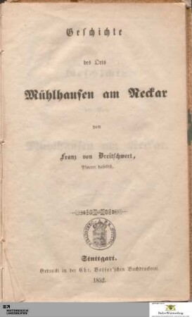 Geschichte des Orts Mühlhausen am Neckar