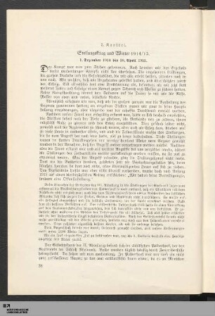 3. Kapitel: Stellungskrieg und Winter 1914/15. 1. Dezember 1914 bis 30. April 1915
