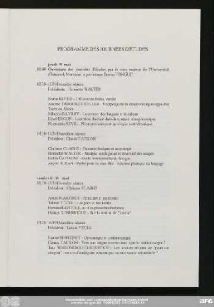 Programme Des Journées D'Études
