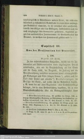 Capitel III. Von der Reassumtion des Processes