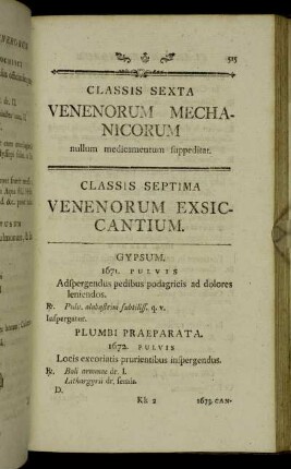 Classis septima Venenorum Exsiccantium.