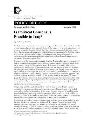 Is political consensus possible in Iraq?