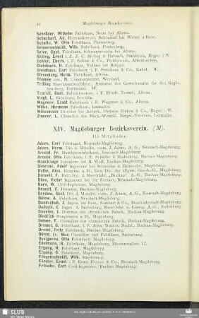 XIV. Magdeburger Bezirksverein.