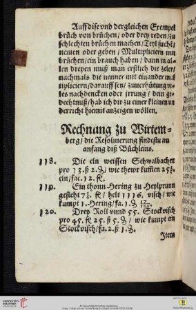Rechnung zu Wirtemberg (Nr. 118-123)