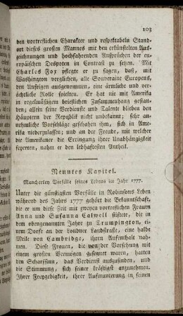 Neuntes Kapitel. Mancherley Vorfälle seines Lebens im Jahr 1777.