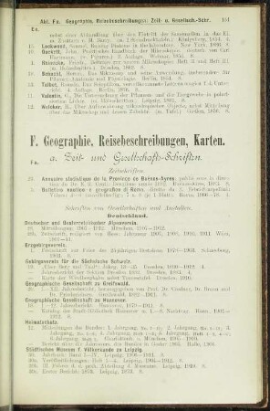 F. Geographie, Reisebeschreibungen, Karten