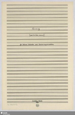 Gong - Mus.15480-ZZ-526 : für kleines Orchester und Klavierimprovisation