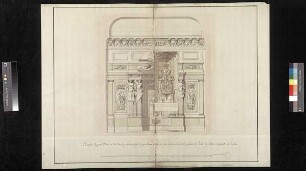 Aufriss der Wandgestaltung mit dem Glockenspiel, Variante des Glockenspiels auf Tektur