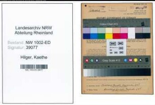 Entnazifizierung Kaethe Hilger, geb. 12.05.1892 (Lehrerin)