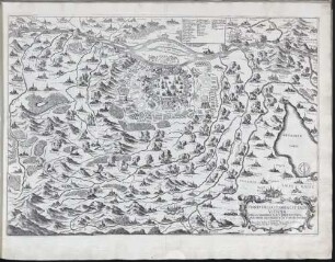 Pianta Della Cesarea Citta Di Vienna Con La Maggior Parte DellAvstria Inferiore Incendiata Da Tvrchi E Tartari : lanno 1683