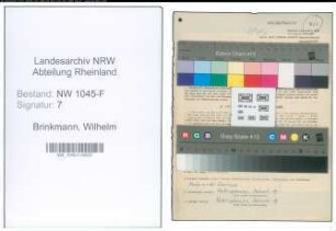 Entnazifizierung Wilhelm Brinkmann , geb. 11.05.1905 (Angestellter)