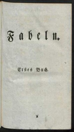 Fabeln. Erstes Buch.