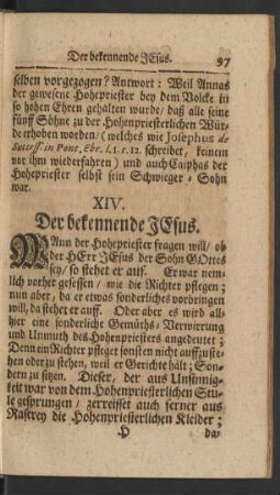 XIV. Der bekennende JEsus