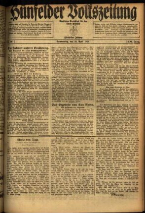 Ausgabe vom Donnerstag, den 29. April 1920.