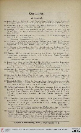 Costumes (Nr. 600 - 693)