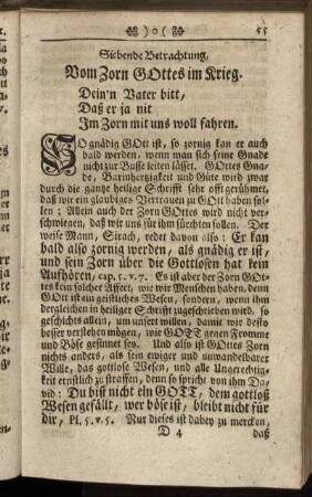 Siebende Betrachtung, Vom Zorn Gottes im Krieg.