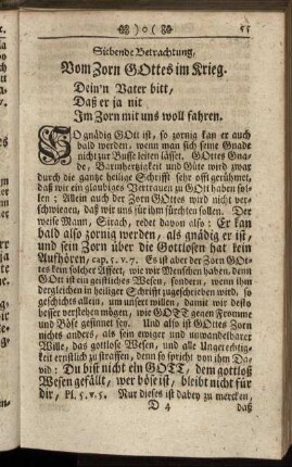Siebende Betrachtung, Vom Zorn Gottes im Krieg.