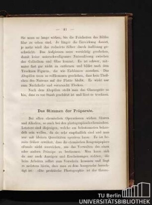 Das Stimmen der Präparate