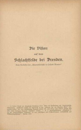 Die Vision auf dem Schlachtfelde bei Dresden. Vom Verfasser der "Phantasiestücke in Callots Manier"