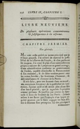 Livre Neuvieme. De plusieurs opérations concomitantes & subséquentes à la réforme.