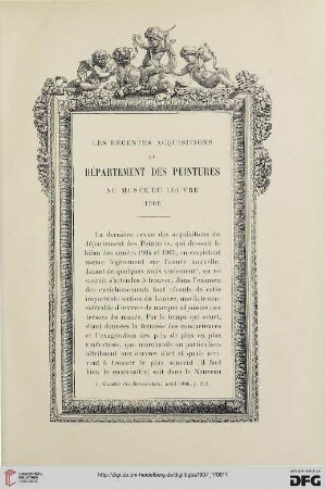 3. Pér. 37.1907: Les récentes acquisitions du département des peintures au Musée du Louvre (1906)