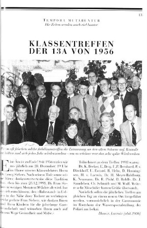 Klassentreffen der 13a von 1956