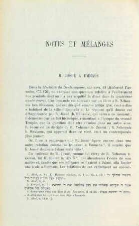 Notes et mélanges