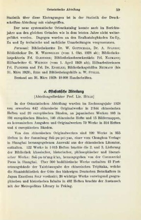 6. Ostasiatische Abteilung