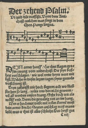 Der zehend Psalm. Ut quid domine recessisti. Vonn dem Antichrist ....