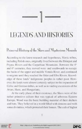 1. Legends and histories