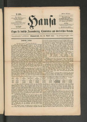 No. 119. Sonnabend, den 23. April 1853.