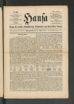 No. 119. Sonnabend, den 23. April 1853.