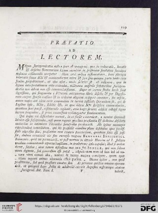 Præfatio ad Lectorem