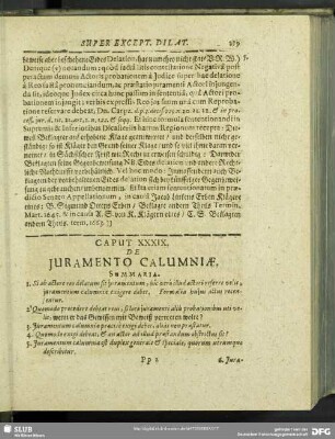 Caput XXXIX. De Juramento Calumniae