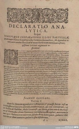 Declaratio Analytica.