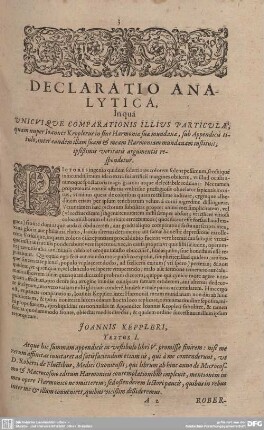 Declaratio Analytica.