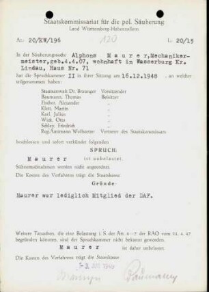 Maurer, Alphons