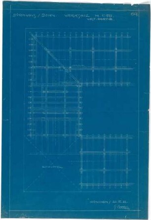 Bestelmeyer, German; Bonn (Nordrhein-Westfalen), Mühlheimerplatz; Verwaltungsgebäude - Mappe 2: Dachkonstruktion (Werksatz)