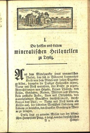 Die heißen und kalten mineralischen Heilquellen zu Tepliz.