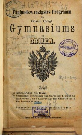 Programm des KK Gymnasiums zu Brixen, 25. 1875