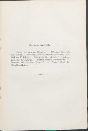 Benutzte Litteratur.