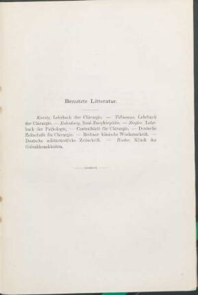 Benutzte Litteratur.