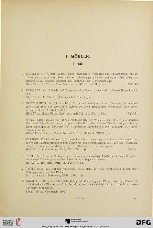 I. Möbeln (Nr. 1-120)