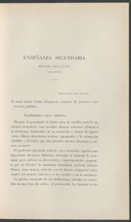 Enseñanza secundaria : Método inductivo - (Carta abierta)