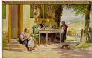 Familie vor dem Haus