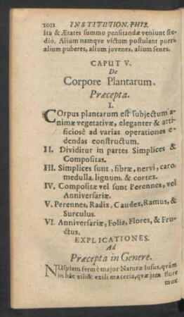 Caput V. De Corpore Plantarum.