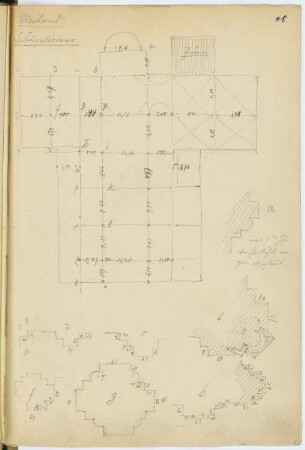 San Simpliciano, Mailand: Grundriss, Details (aus: Skizzen- und Fotoalbum 3)